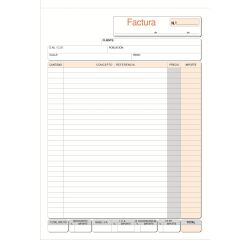 Talonario Factura 210 x 297 Duplicado Castellano