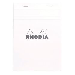 Bloc de bureau Premium Rhodia 14,8 x 21 cm agrafé blanc n°16 - 5 x 5 - 80 feuilles