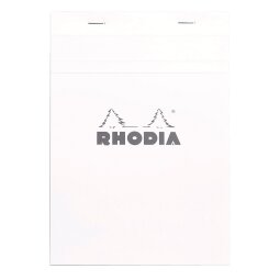 Bloc de bureau Premium Rhodia 14,8 x 21 cm agrafé blanc n°16 - 5 x 5 - 80 feuilles