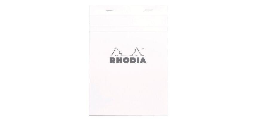 Bloc-bureau Rhodia Premium blanc format A5 petits carreaux 80 feuilles