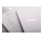 Bloc-bureau Rhodia Premium blanc format A5 petits carreaux 80 feuilles