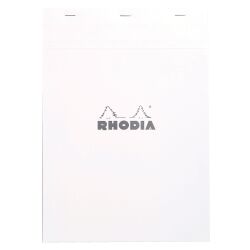 Bloc de bureau Premium Rhodia 21 x 29,7 cm agrafé blanc n°18 - 5 x 5 - 80 feuilles