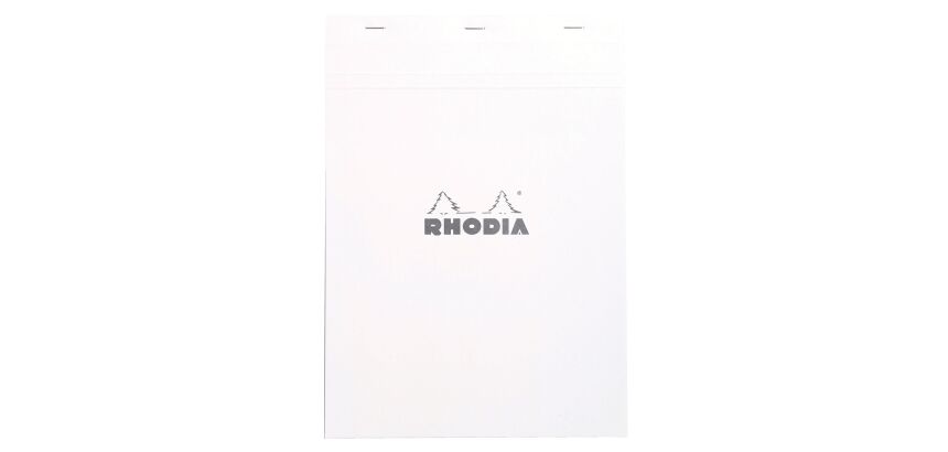 Bloc-bureau Rhodia Premium blanc format A4 petits carreaux 80 feuilles