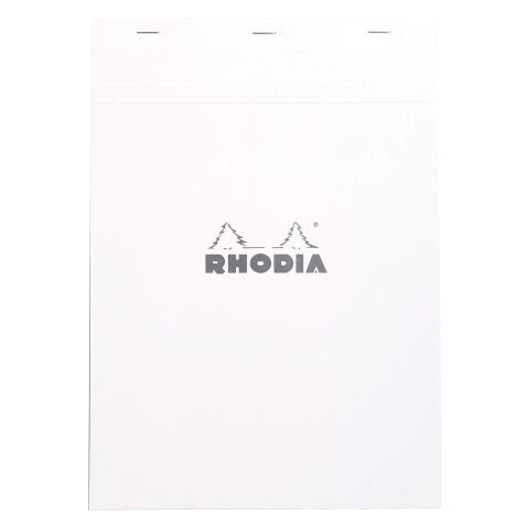 Bloc-bureau Rhodia Premium blanc format A4 petits carreaux 80 feuilles