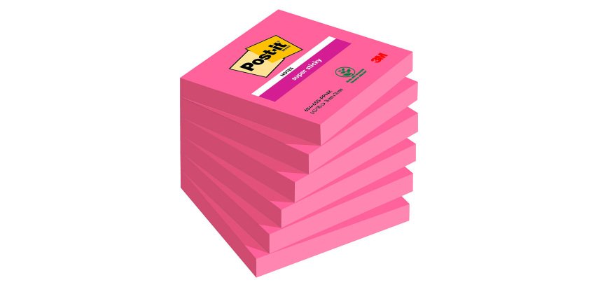 Gefärbte Notizen Super Sticky Post-it 76 x 76 mm - Block von 90 Blatt