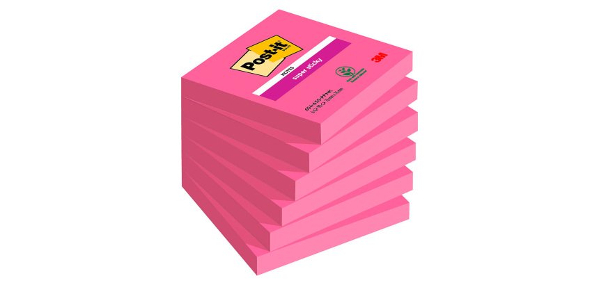 Notes repositionnables couleurs Super Sticky Post-it 76 x 76 mm - bloc de 90 feuilles