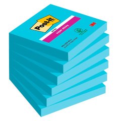 Notes couleurs Super Sticky Post-it 76 x 76 mm - bloc de 90 feuilles