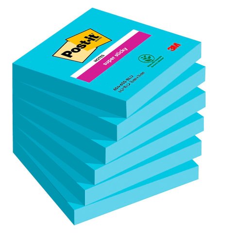 Notas Super Sticky Post It 76 x 76 mm - bloc de 90 hojas azul