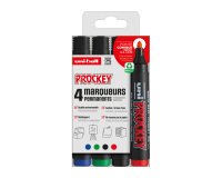 Marqueur Uni Ball Prockey couleurs assorties pointe ogive 1,8 mm - Pochette de 4
