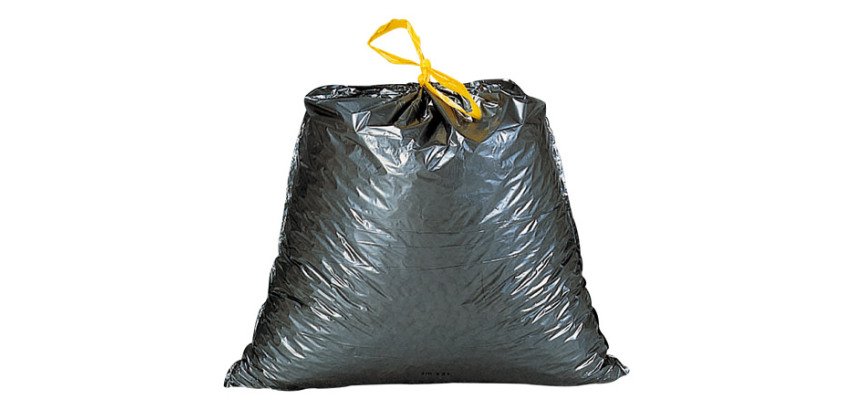 Sac poubelle 100 litres à liens coulissants gris  - 100 sacs