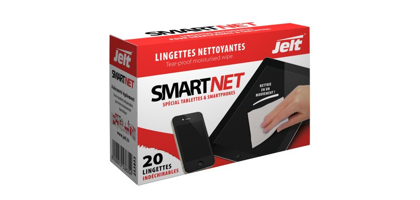 Boîte de 20 lingettes pour tablettes, smartphones, GPS Jelt SMARTNET