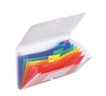 Trieur valisette plastique Exacompta à soufflet 7 divisions incolore - format chèque