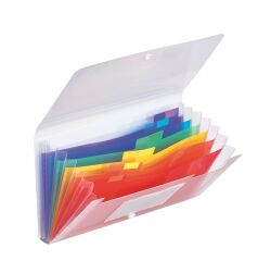 Plastic sorteervak met balgen Exacompta 7 verdelingen kleurloos