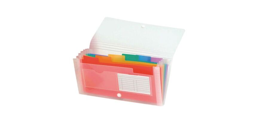 Trieur valisette plastique Exacompta à soufflet 7 divisions incolore - format chèque