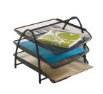 Bandejas de sobremesa metálicas correderas Alba Mesh de 3 compartimentos