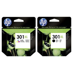 HP 301XL zwart + 301 XL Pack cartridges 3 kleuren voor inkjetprinter