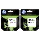 HP Pack 301XL noire + 301XL 3 couleurs, Cyan, Jaune et Magenta pour imprimante jet d'encre