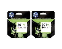 Pack HP 301XL noire + 301XL  3 couleurs pour imprimante jet d'encre