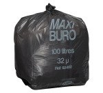 Sacs poubelle 100 litres lien indépendant Maxiburo - Carton de 250