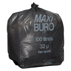 Sacs poubelle 100 litres lien indépendant Maxiburo - Carton de 250