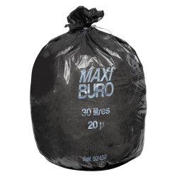 Sacs poubelle 30 litres lien indépendant Maxiburo - Carton de 500