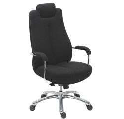 Office chair Extenso for strong build 24h sitting - high backrest armrests headrest - Synchronous tilting mechanism - aluminium base