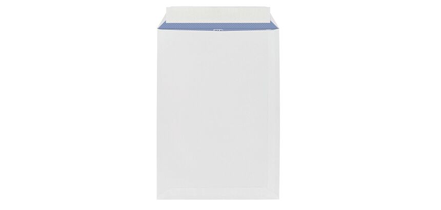 Boîte de 250 pochettes administratives blanches 229 x 324 mm format C4 avec bande protectrice - sans fenêtre - Maxiburo