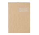 Boîte de 250 pochettes administratives kraft 229x324 mm format C4, avec bande protectrice, avec fenêtre 50 x 100 mm- Maxiburo