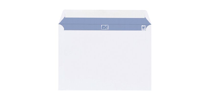 Boîte de 500 enveloppes blanches 162 x 229 mm format C5 avec bande protectrice, sans fenêtre - Maxiburo