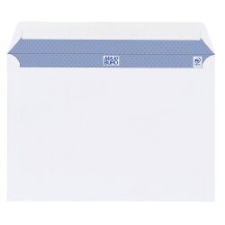 Boîte de 500 enveloppes blanches 162 x 229 mm format C5 avec bande protectrice, avec fenêtre 45 x 100 mm - Maxiburo