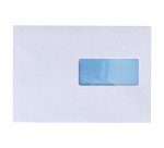 Boîte de 500 enveloppes blanches 162 x 229 mm format C5 avec bande protectrice, avec fenêtre 45 x 100 mm - Maxiburo