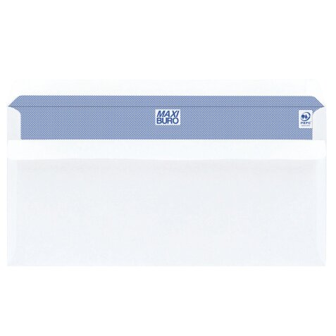 Boîte de 500 enveloppes blanches Maxiburo 110 x 220 mm format DL sans fenêtre