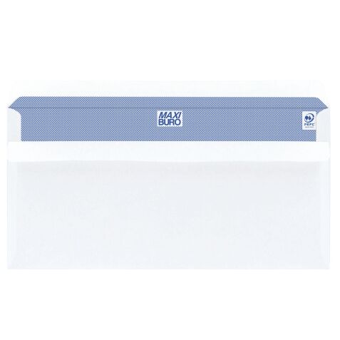 Doos met 500 witte enveloppen Maxiburo 110 x 220 mm DL-formaat zonder venster
