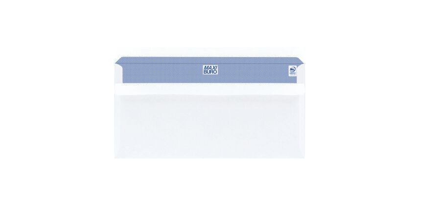 Boîte de 500 enveloppes blanches 110 x 220 mm format DL sans fenêtre - Maxiburo