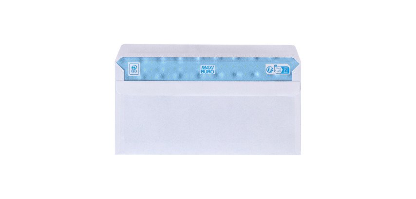 Boîte de 500 enveloppes blanches 110 x 220 mm format DL sans fenêtre - Maxiburo