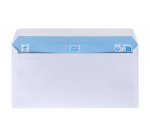 Boîte de 500 enveloppes blanches 110 x 220 mm format DL avec bande protectrice, sans fenêtre - Maxiburo