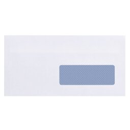 Boîte de 500 enveloppes 110 x 220 mm blanc avec fenêtre Maxiburo