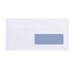 Boîte de 500 enveloppes blanches 110 x 220 mm format DL avec bande protectrice, avec fenêtre 35 x 100 mm - Maxiburo