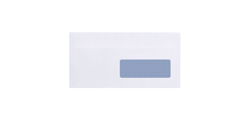 Boîte de 500 enveloppes blanches 110 x 220 mm format DL avec bande protectrice, avec fenêtre 35 x 100 mm - Maxiburo