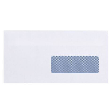 Boîte de 500 enveloppes blanches 110 x 220 mm format DL avec bande protectrice, avec fenêtre 35 x 100 mm - Maxiburo