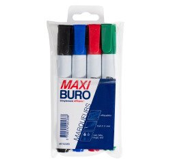 Hoesje met 4 droog uitwisbare markers Maxiburo