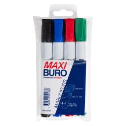 Hoesje met 4 droog uitwisbare markers Maxiburo