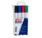 Pochette de 4 marqueurs tableaux blancs effaçables - Maxiburo