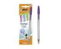 Bolígrafo Bic Cristal Fashion Punta 1,6 mm - Paquete de 4