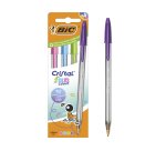 Bolígrafo Bic Cristal Fashion Punta 1,6 mm - Paquete de 4
