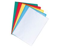 Boîte de 100 chemises plastiques couleurs polypropylène grainé 13/100e à coin ouvert - Maxiburo