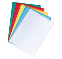 Box of 100 L-sleeves in grained polypropylene 13/100 assorted colours Maxiburo