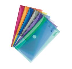 Sobres de presentación con velcro Tarifold 13,5 x 25 cm colores surtidos - Paquete de 6