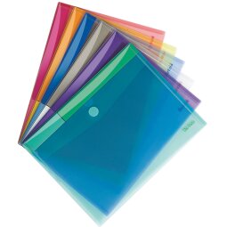 Tarifold Klettverschluss Dokumentenhalter 24 x 31,6 cm assortierte Farben - Paket von 12
