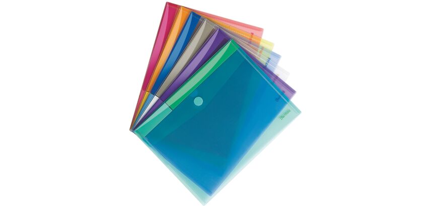 Pochettes de rangement à scratch Djois by Tarifold Color Collection 24 x 31,6 cm couleurs assorties - Paquet de 12